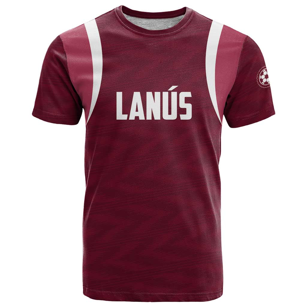 Custom Argentine Football Lanus T-Shirt Granate Go Champions Graphic Tee