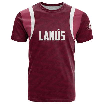 Custom Argentine Football Lanus T-Shirt Granate Go Champions Graphic Tee