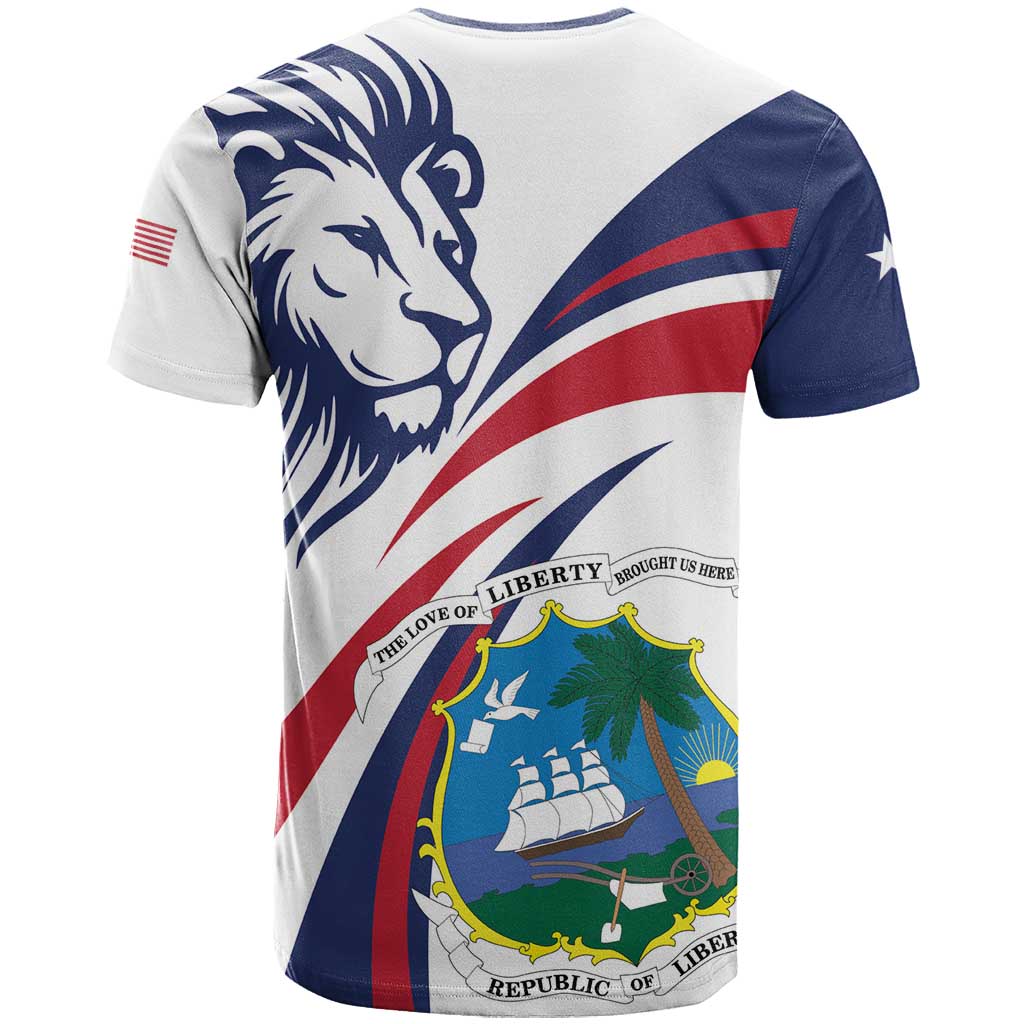 Liberia Independence Day T-Shirt July 26 Lion Coat of Arms Graphic Tee