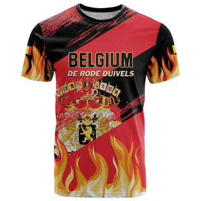 Custom Belgium 2024 Football T-Shirt Go De Rode Duivels Graphic Tee