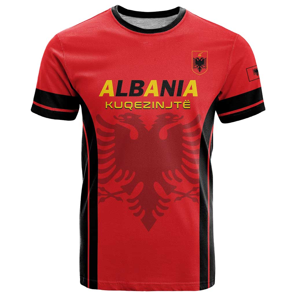 Custom Albania 2024 Football T-Shirt Come On Kuqezinjte Graphic Tee