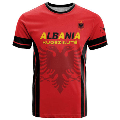Custom Albania 2024 Football T-Shirt Come On Kuqezinjte Graphic Tee