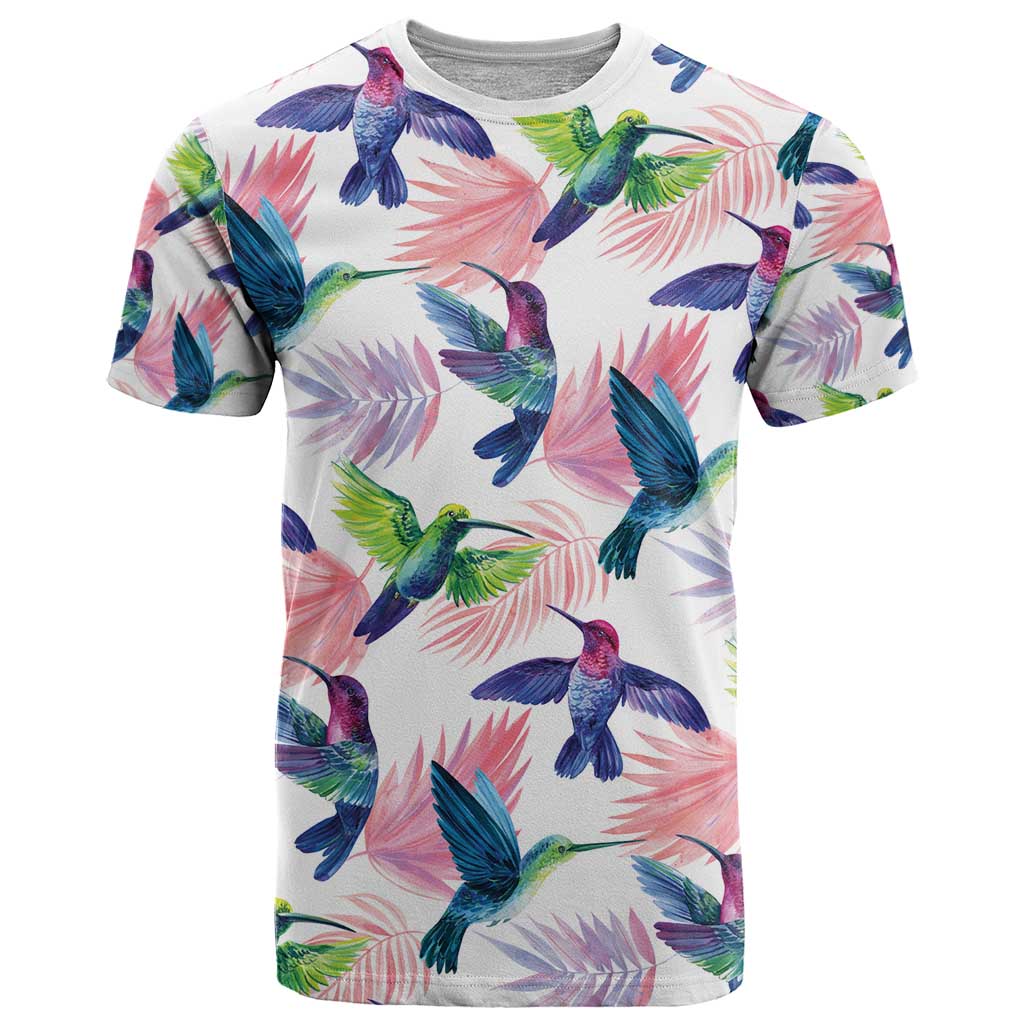 Hummingbirds Colorful T-Shirt Unique Stylized Graphic Tee