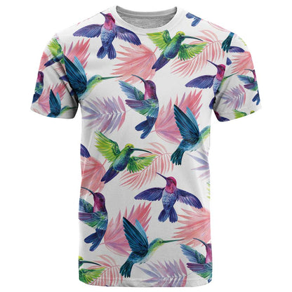 Hummingbirds Colorful T-Shirt Unique Stylized Graphic Tee