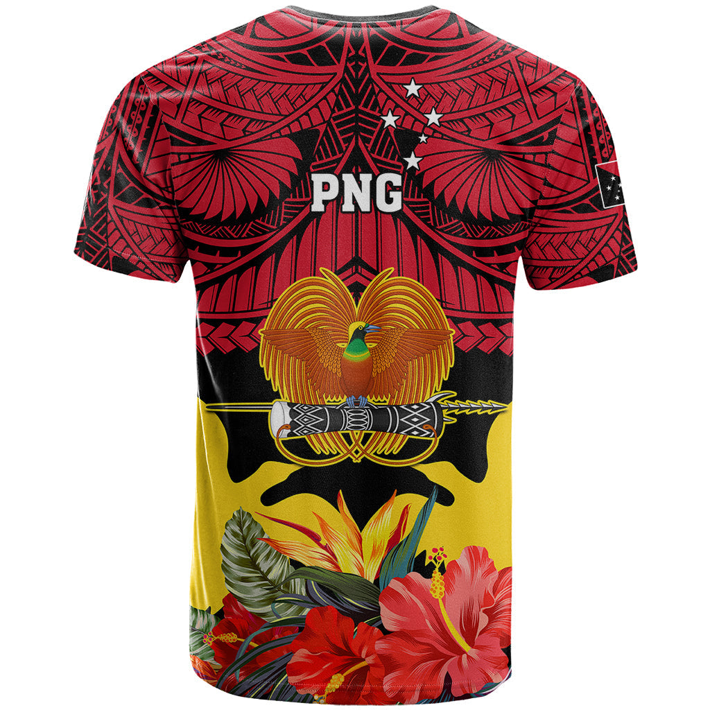 Papua New Guinea T-Shirt Bird Of Paradise Mix Polynesian Pattern Graphic Tee