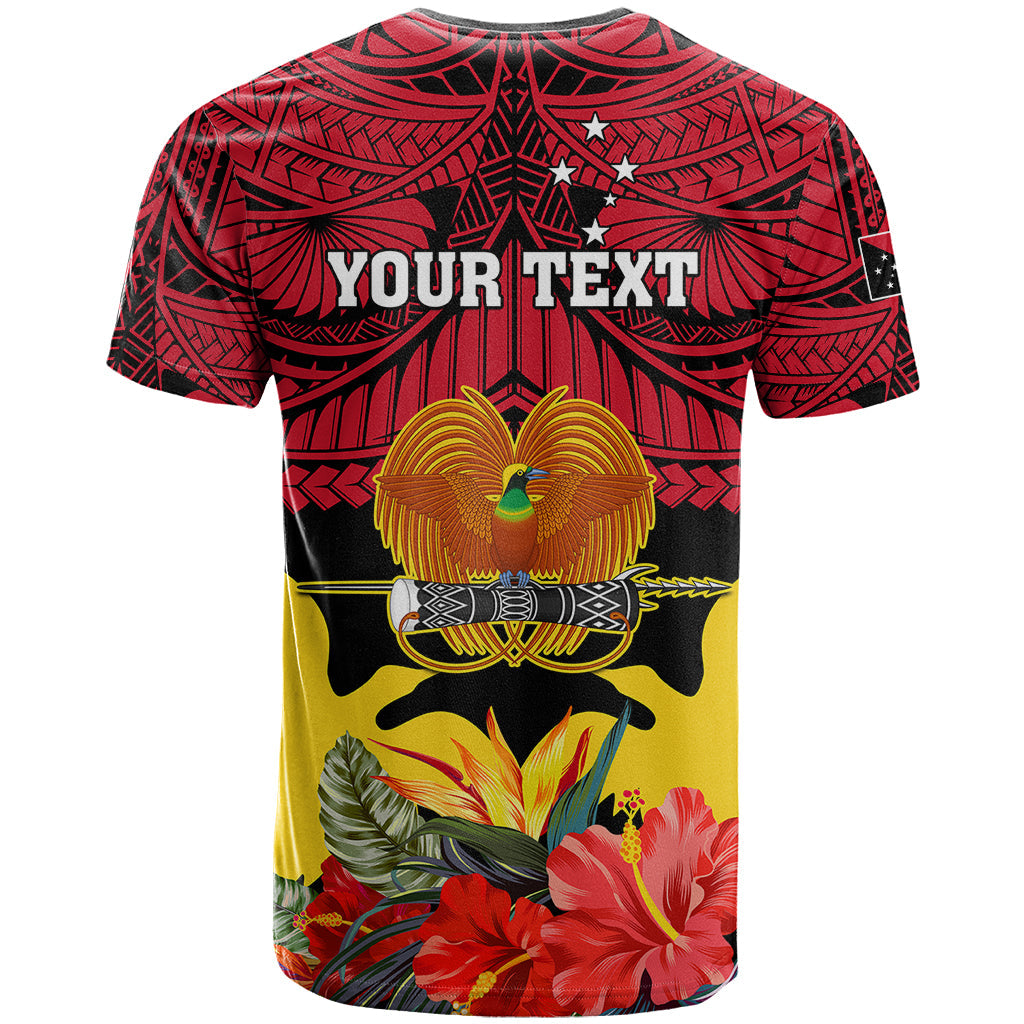 Personalised Papua New Guinea T-Shirt Bird Of Paradise Mix Polynesian Pattern Graphic Tee