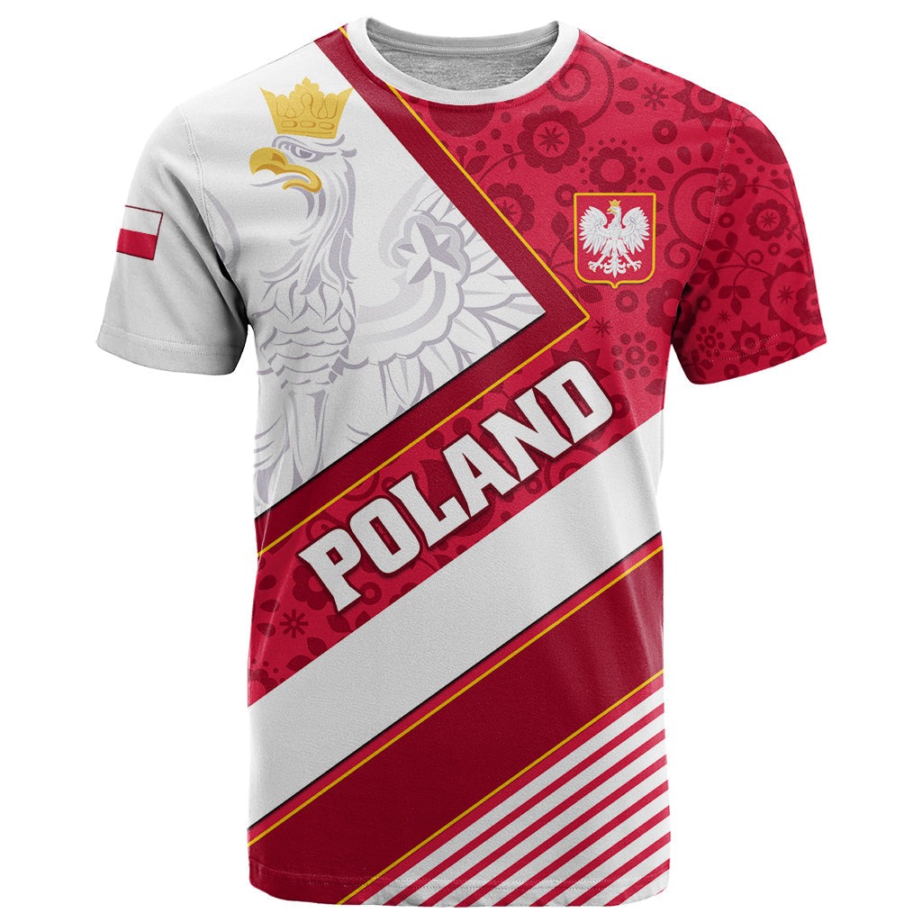 Poland Independence Day T-Shirt Polska White Eagle Polish Floral Pattern Graphic Tee