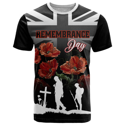 Remembrance Day T-Shirt Lest We Forget Poppy Flower Graphic Tee