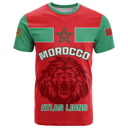 Morocco Football T-Shirt Go The Atlas Lions Graphic Tee