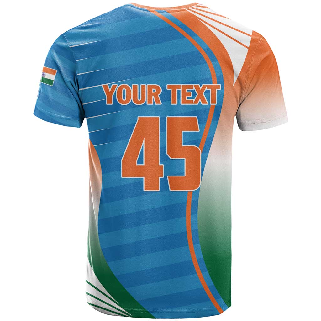 Custom India Cricket T-Shirt Men in Blue Champions 2025 Graphic Tee