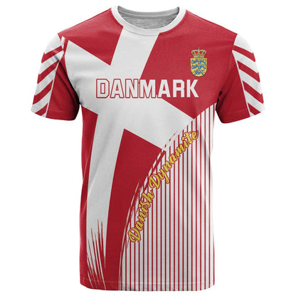Custom Danmark 2024 Football T-Shirt We are Red We are White We are Danish Dynamite Graphic Tee