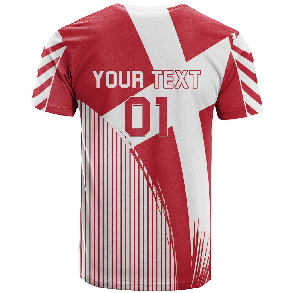 Custom Danmark 2024 Football T-Shirt We are Red We are White We are Danish Dynamite Graphic Tee