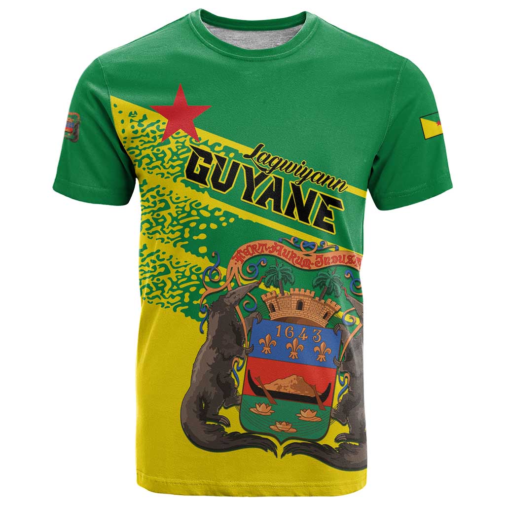 Personalized French Guiana T-Shirt Lagwiyann In My Heart Graphic Tee