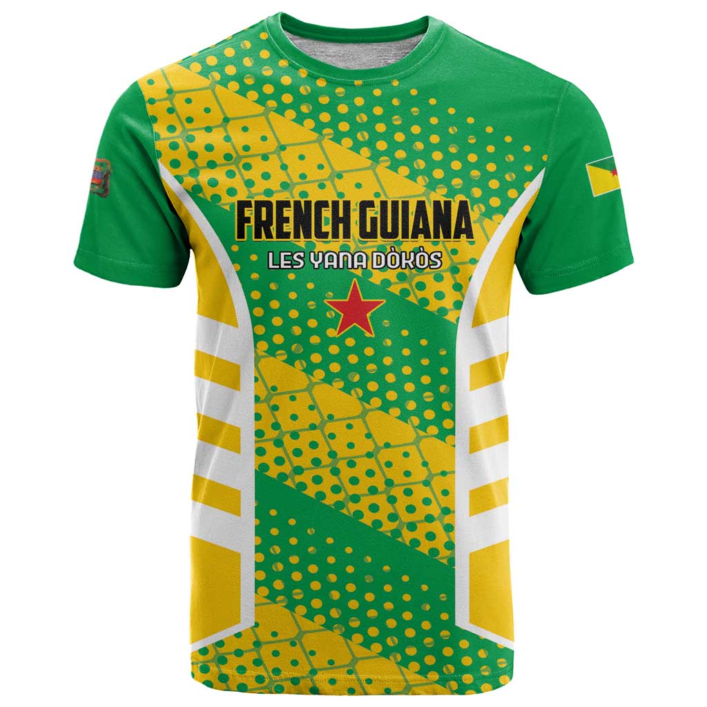 Custom French Guiana Football T-Shirt Go Les Yana Dokos Graphic Tee