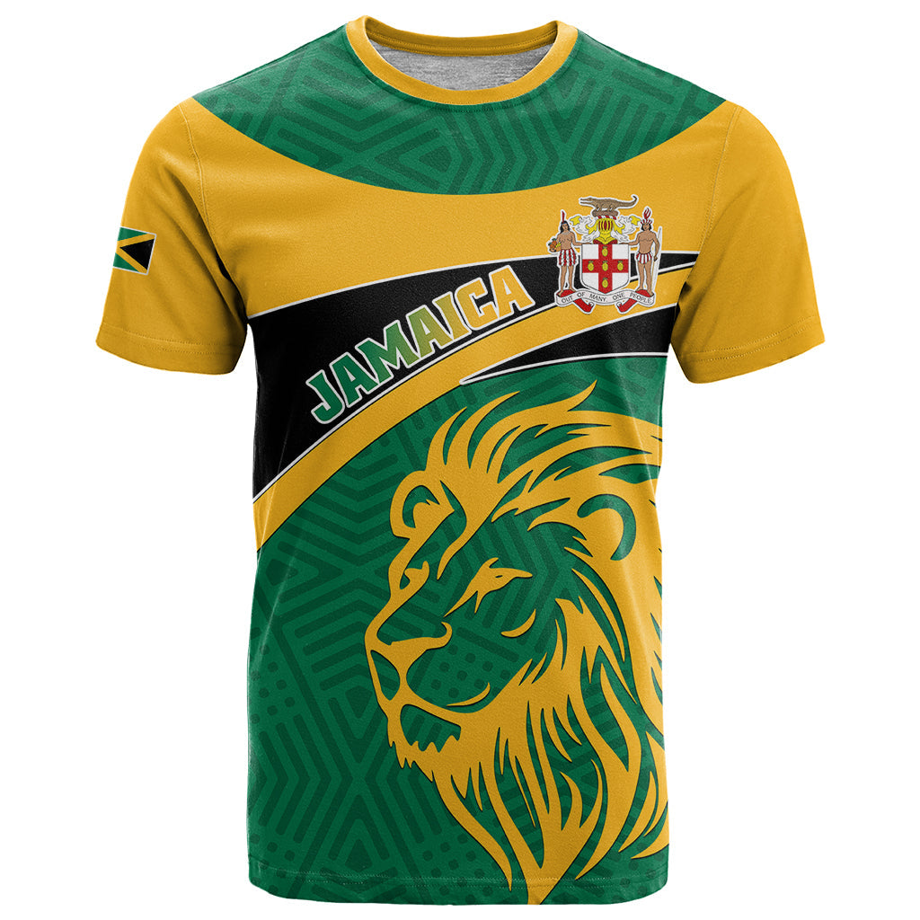 Jamaica T-Shirt Jumieka Lion Mix African Pattern Graphic Tee
