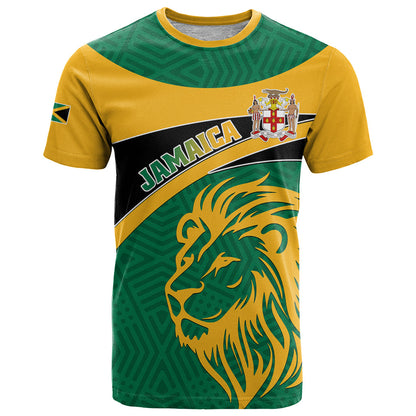 Jamaica T-Shirt Jumieka Lion Mix African Pattern Graphic Tee