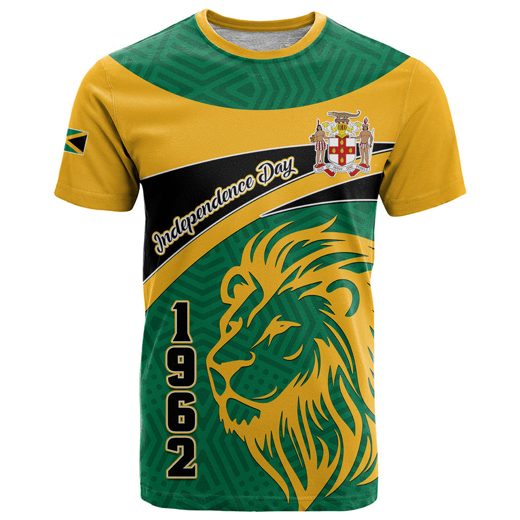 Jamaica Independence Day T-Shirt Jumieka Lion Mix African Pattern Graphic Tee