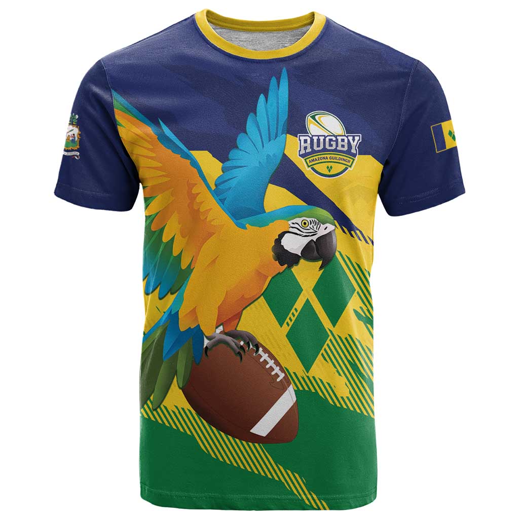 Custom Rugby Saint Vincent and the Grenadines T-Shirt Go SVG Amazona Guildingii Graphic Tee