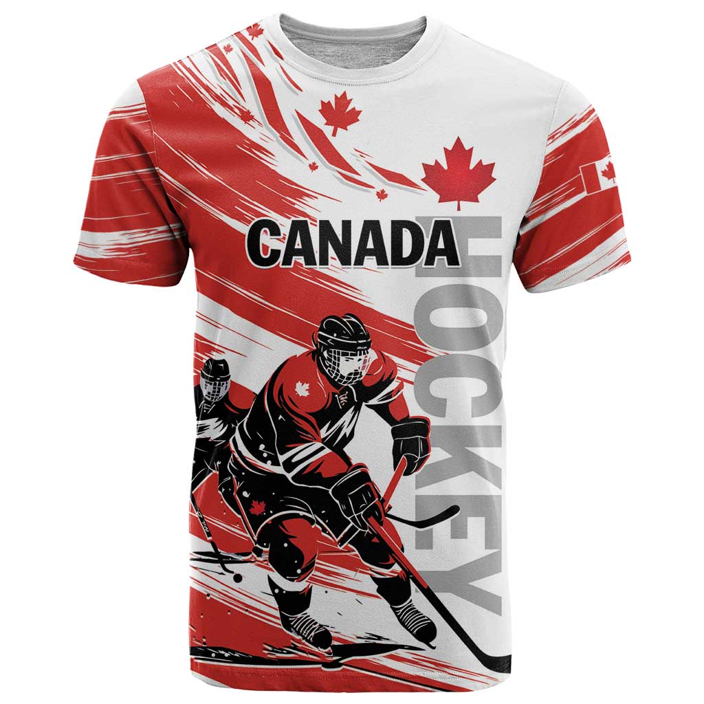 Custom Canada Hockey T-Shirt Canada Owns Hockey Graphic Tee