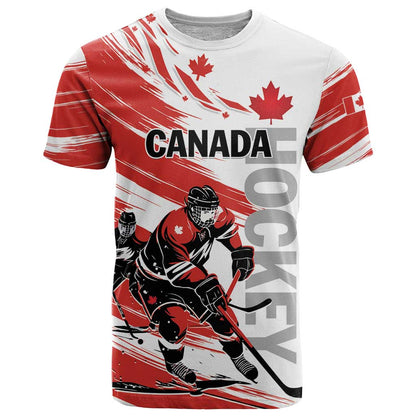 Custom Canada Hockey T-Shirt Canada Owns Hockey Graphic Tee