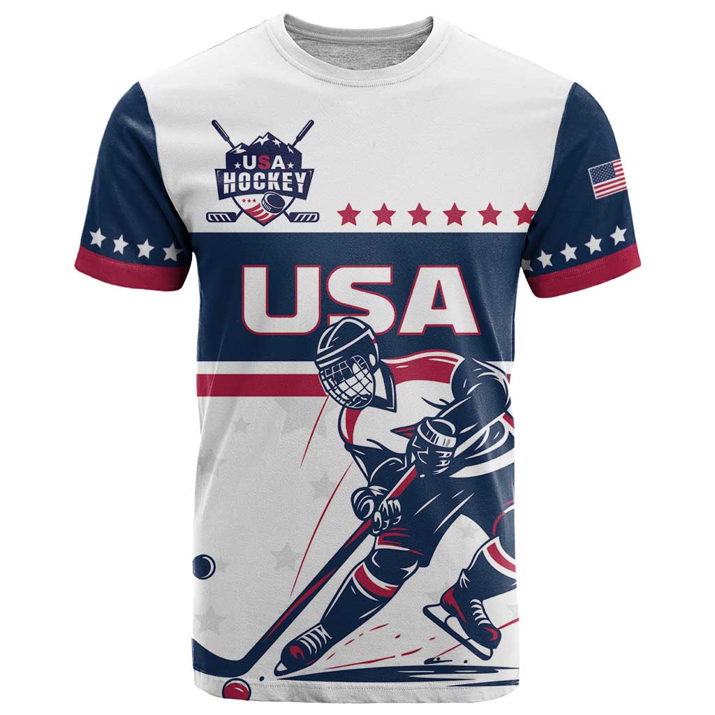 Custom USA Ice Hockey T-Shirt Team United States Champions Graphic Tee