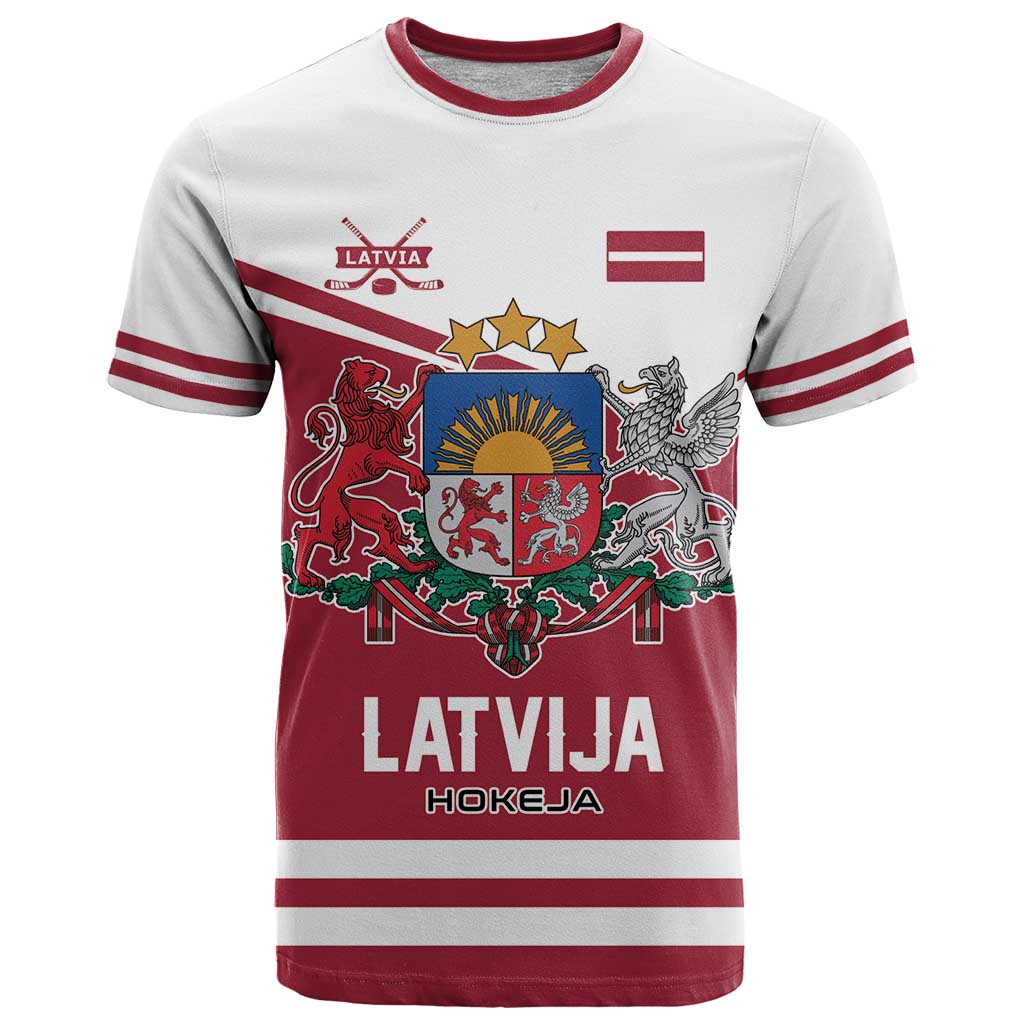 Custom Hockey 2026 Latvia T-Shirt Latvians Go Champions Graphic Tee
