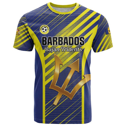 Custom Barbados Football T-Shirt Go Champions Bajan Tridents Graphic Tee