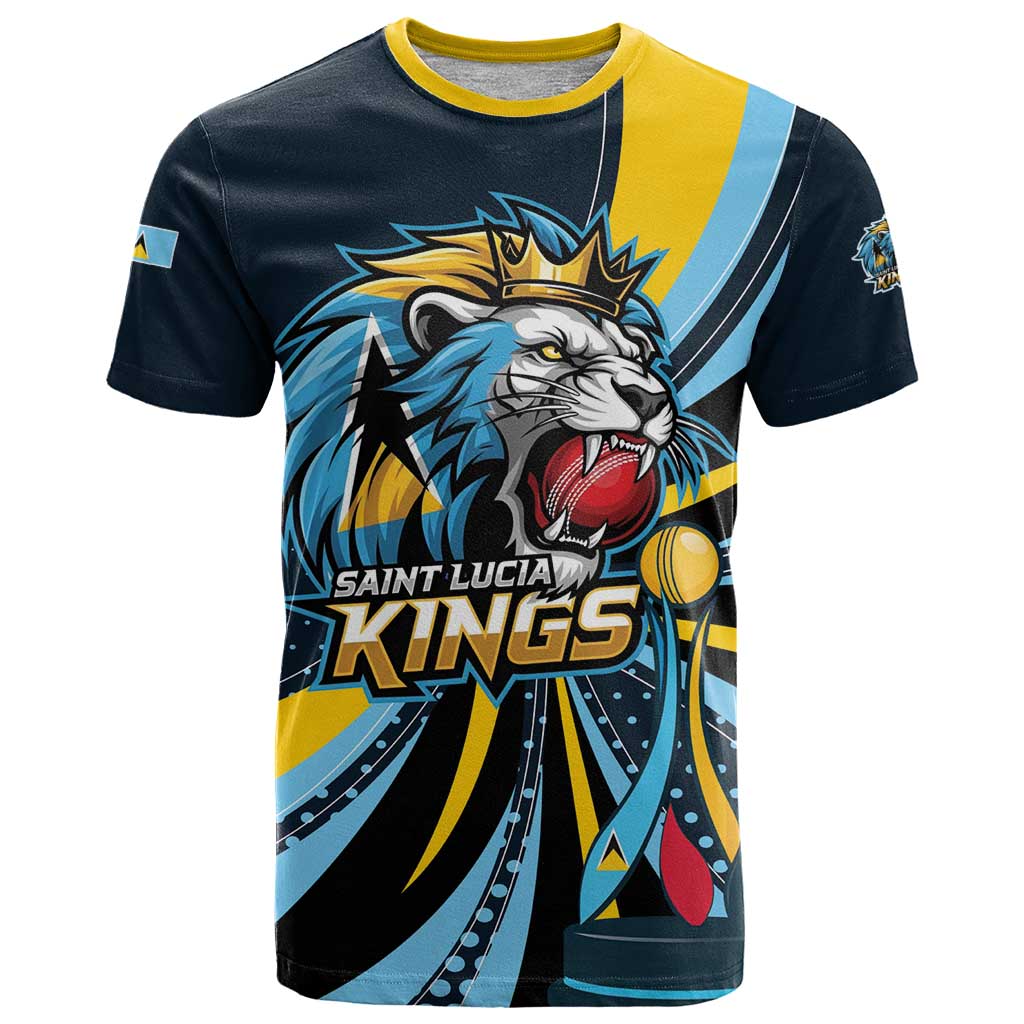 Custom Saint Lucia Cricket T-Shirt Go Champion St Lucia Lion Kings Graphic Tee