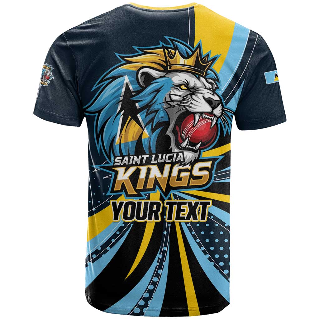 Custom Saint Lucia Cricket T-Shirt Go Champion St Lucia Lion Kings Graphic Tee