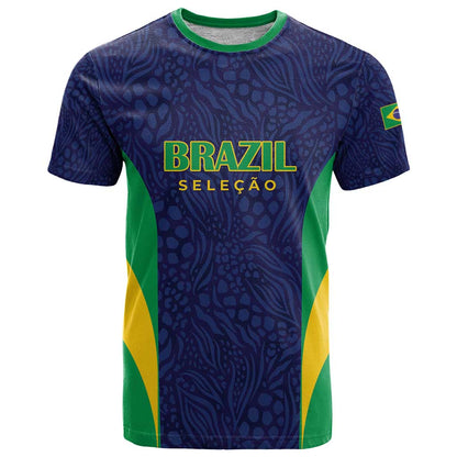 Custom Brazil Football T-Shirt Canary Squad Go Champions Graphic Tee