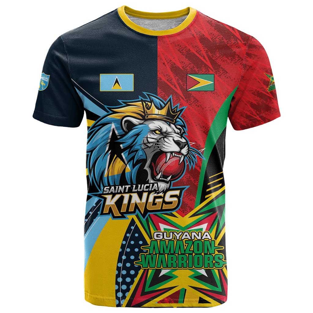 Custom Cricket Match 2025 T-Shirt Amazon Warriors Guyana Vs Kings St Lucia Graphic Tee