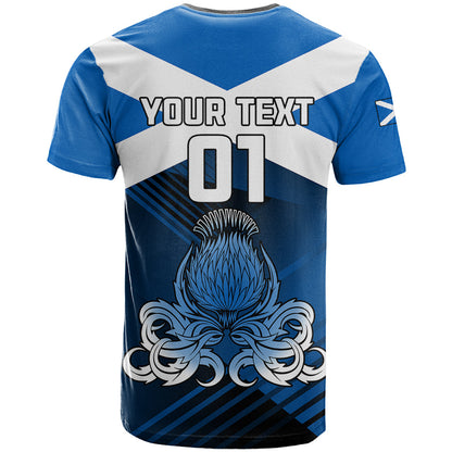 Custom Scotland Rugby T-Shirt Thistle Go World Cup Graphic Tee