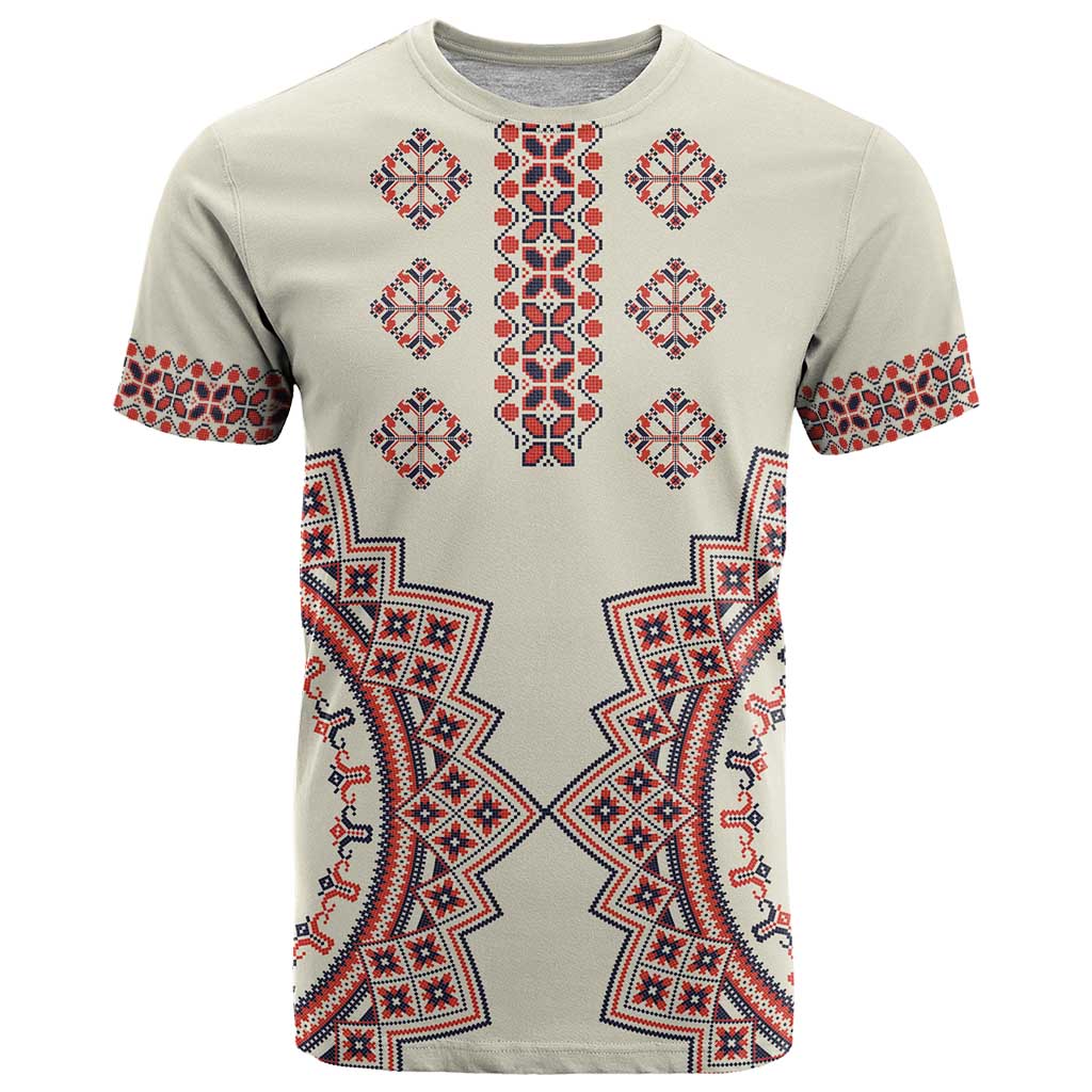 Romanian Traditional Pattern T-Shirt Unique Graphic Tee