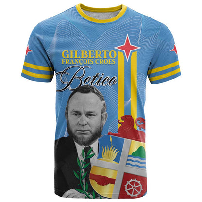 Feliz Dia di Betico T-Shirt Aruba Flag Style Graphic Tee
