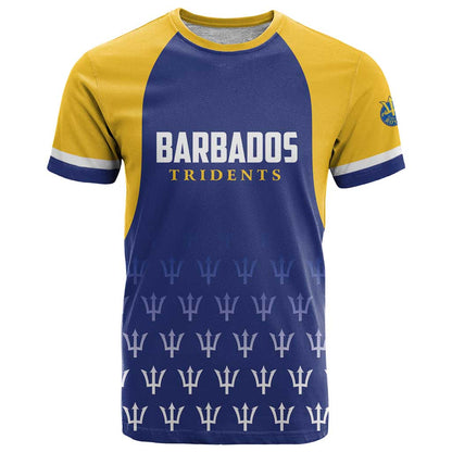 Custom Barbados Tridents Cricket T-Shirt Go Champions Graphic Tee