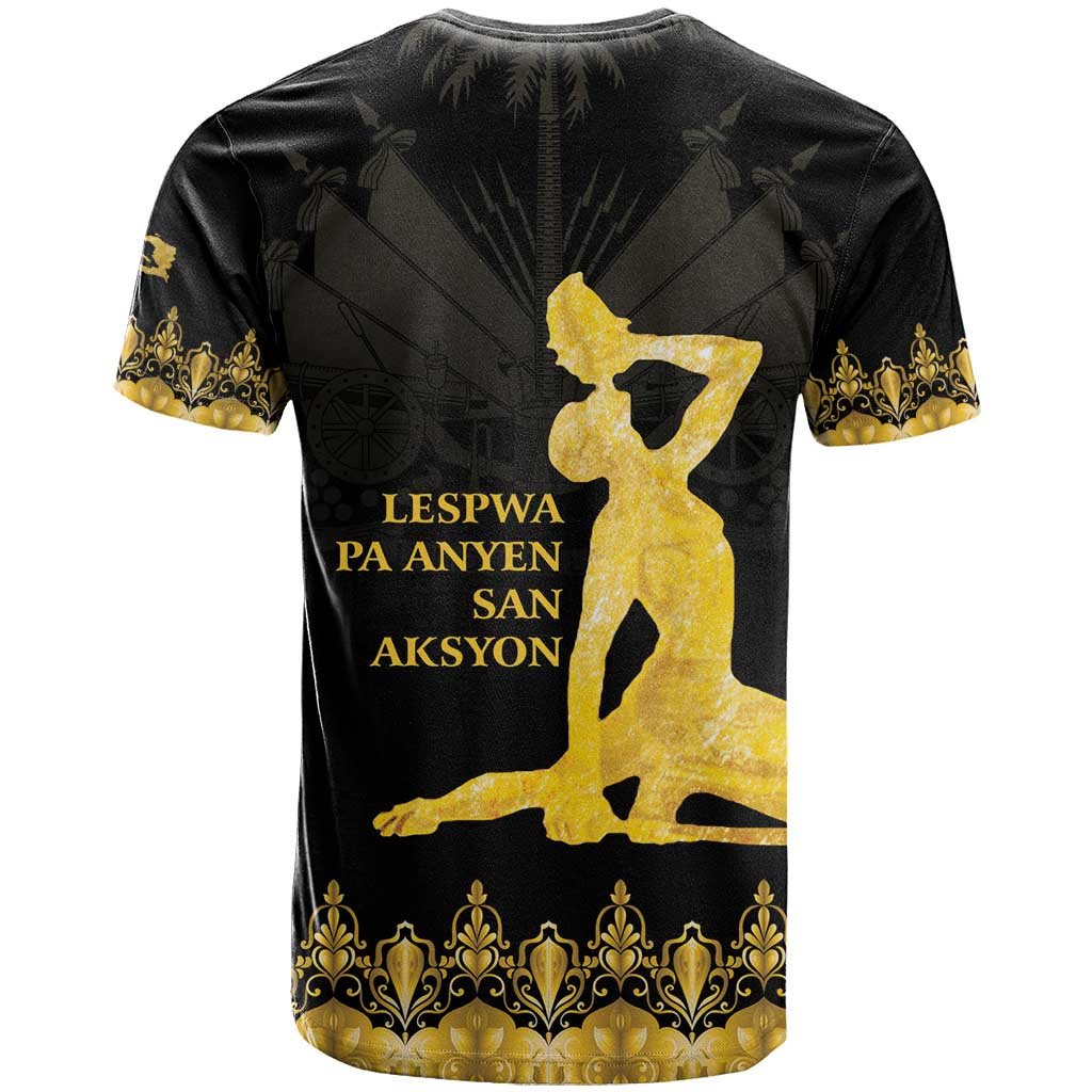 Haiti Neg Marron Gold T-Shirt Lespwa pa anyen san aksyon Graphic Tee