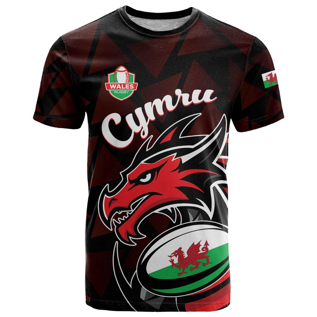 Custom Wales Rugby T-Shirt Cymru Y Ddraig Goch Graphic Tee