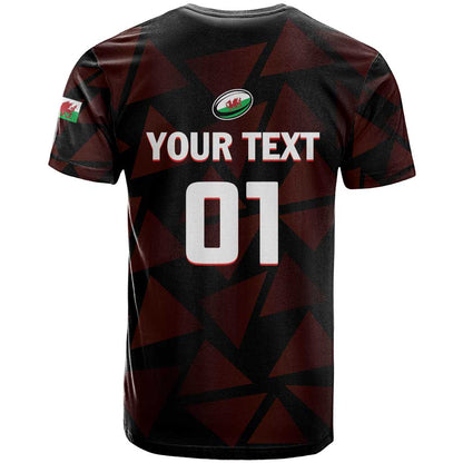 Custom Wales Rugby T-Shirt Cymru Y Ddraig Goch Graphic Tee