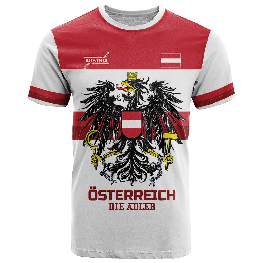 Custom Hockey 2026 Austria T-Shirt Osterreich Die Adler Graphic Tee