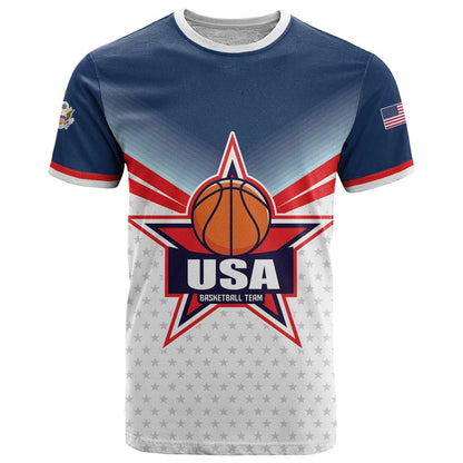 Custom USA Basketball Team T-Shirt Shine Like Stars Graphic Tee