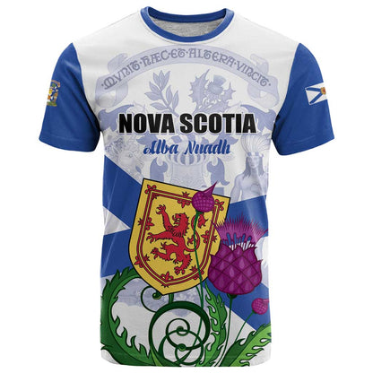 Personalized Canada Nova Scotia Province T-Shirt One Defends and The Other Conquers Graphic Tee