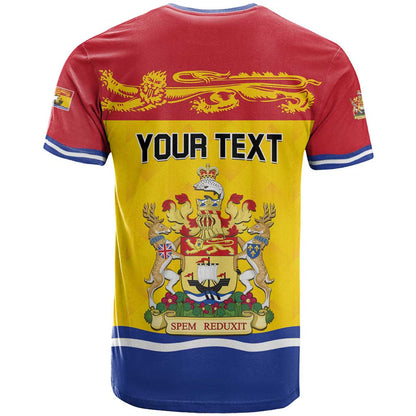 Personalized Canada New Brunswick Province T-Shirt Golden Lion Lymphad Graphic Tee