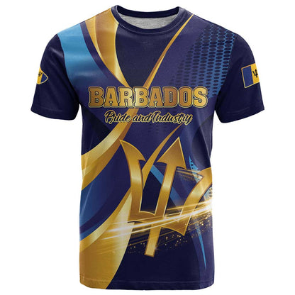 Personalized Barbados Gold Trident T-Shirt Luxury Style Graphic Tee