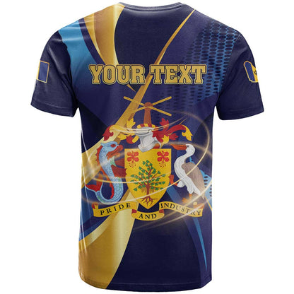 Personalized Barbados Gold Trident T-Shirt Luxury Style Graphic Tee