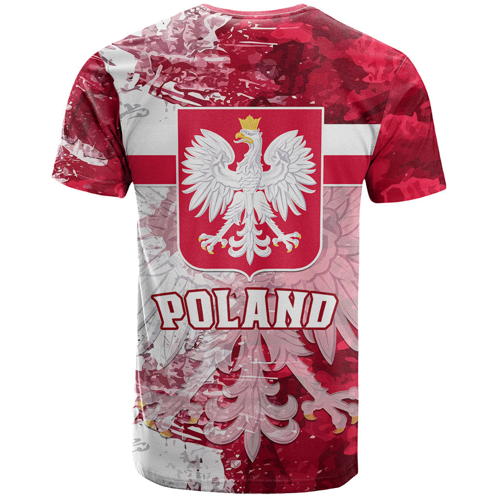 Poland T-Shirt Polska Coat Of Arms Flag Style Graphic Tee
