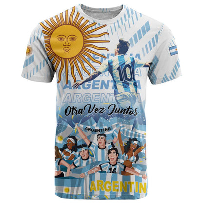 Argentina 2024 Football Champions T-Shirt Vamos La Seleccion Otra Vez Juntos Graphic Tee