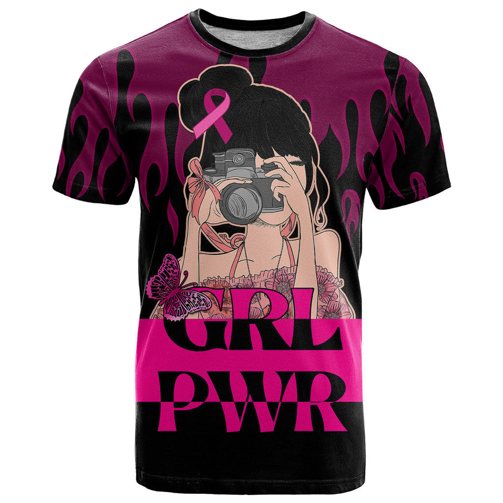 Personalised Girl Power T-Shirt Day Of The Girl Breast Cancer Awareness Graphic Tee