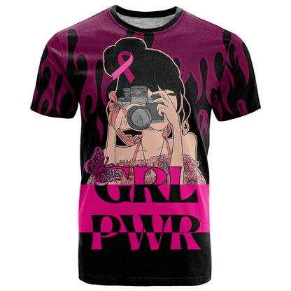 Personalised Girl Power T-Shirt Day Of The Girl Breast Cancer Awareness Graphic Tee