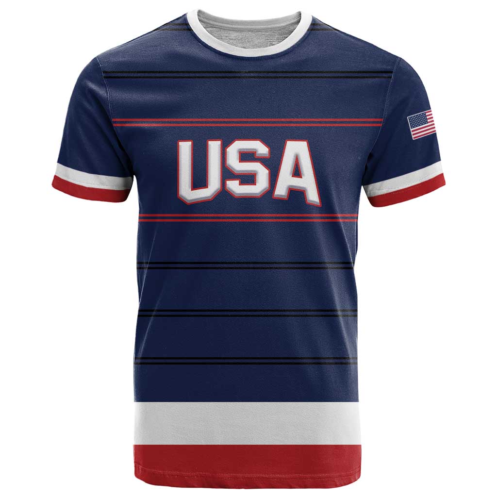 Custom USA Ice Hockey Team T-Shirt Go Champions Graphic Tee