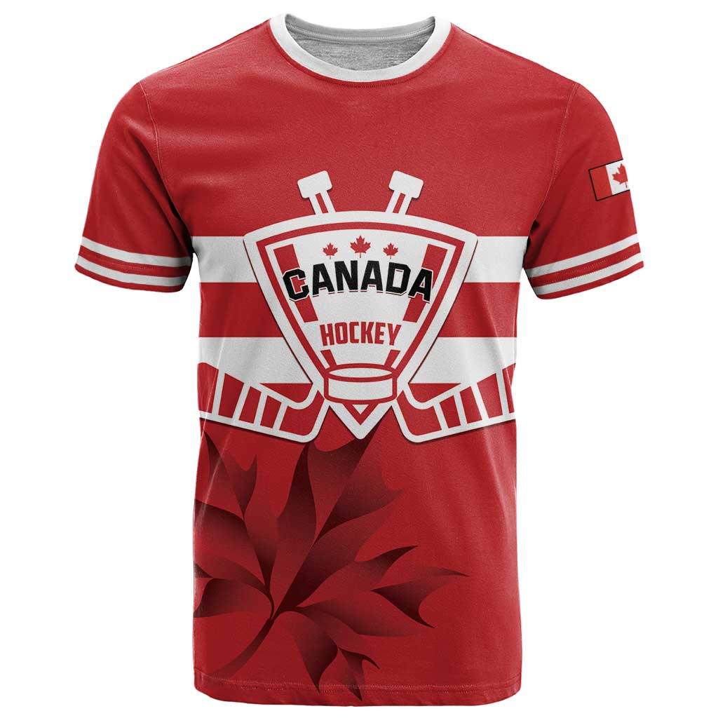 Custom Canada Hockey Team T-Shirt Maple Leaf Red Version Graphic Tee
